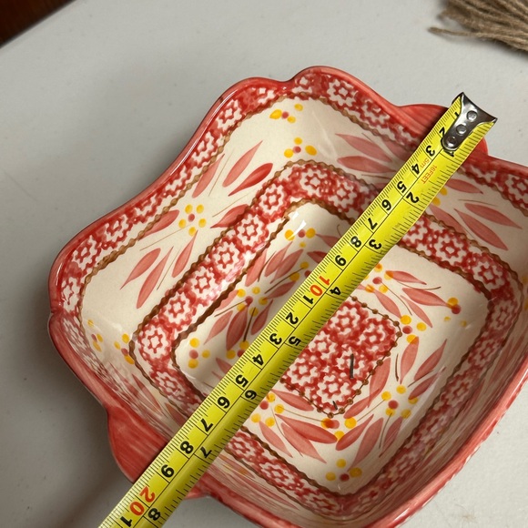 Temptations Old World Hand-Painted Floral Ceramic Bowl - Red and White - Picture 11 of 13